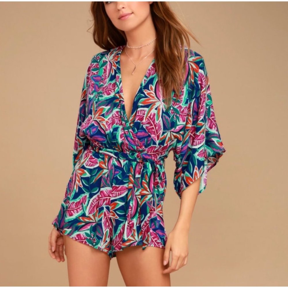 LUlUS Purple Hypnotize Shorts Romper SZ Small